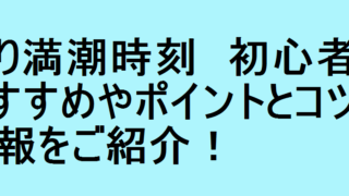 釣り満潮時刻　初心者におすすめやポイントとコツの情報をご紹介！